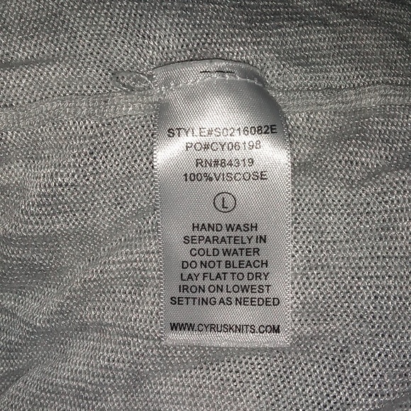 Women's Large open cardigan. Grey Cyrus cardigan. Open sweater - Picture 6 of 6